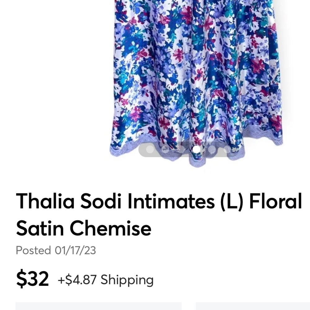 FLORAL CHEMISE. THALIA SODI. SATIN FINISH and LACE TRIMS SLEEPWEAR. GUC - Picture 13 of 14
